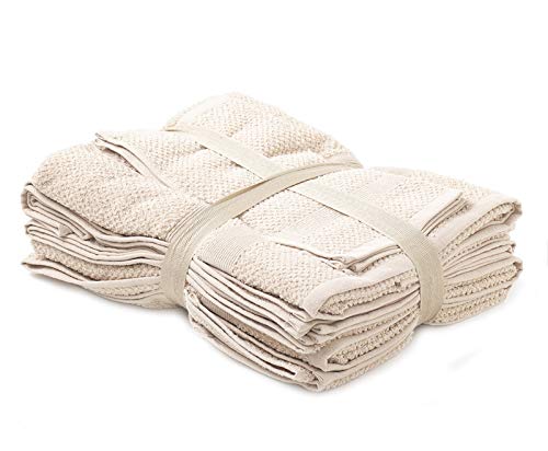 Carrefour Tex - Pack 6 Toallas de Algodón Rizo Beige