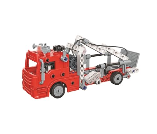 Clementoni | Coffret Construction Camion de Pompier 2 en 1 | 8 Ans + | Mon Atelier Mécanique | Mécanismes | STEM | + 120 Pièces | Manuel 3D | Réplique | Fabriqué en Italie | Cadeau Jouet Enfant