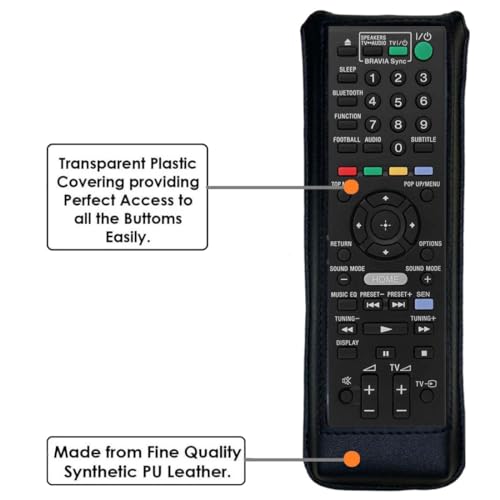 Zaoma Protective Case PU Leather Cover Holder Compatible for Remote No. RM-ADP090 Remote Control Compatible for Sony AV System/Sony Home Theater Systems (Black) 3 41CXGG+5oTL