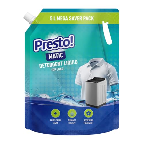 Image of Amazon Brand - Presto! Matic Top Load Liquid Detergent Refill Pack 5L | Floral Scent | Intense Cleaning for Top Load Washing Machines
