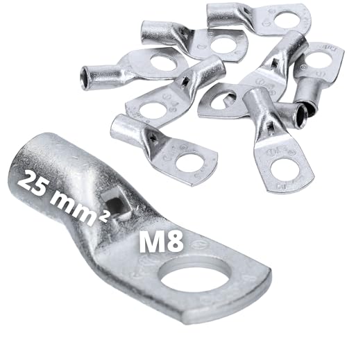 Lot De 10 Cosses à Sertir SC25-8 25mm² M8 - Connecteurs Électriques Cuivre