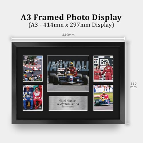 HWC Trading FR A3 Nigel Mansell & Ayrton Senna Gifts Printed Signed Autograph Presentation Display for F1 Formula 1 Racing Fans - Image 2