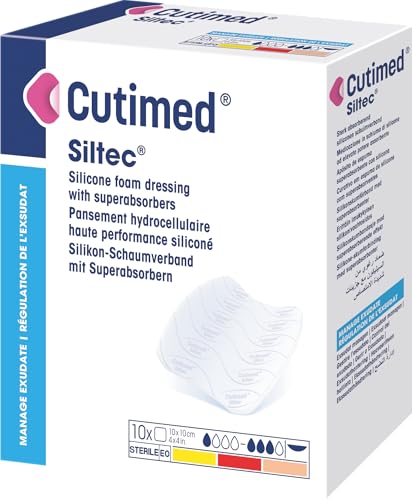 CUTIMED Siltec 10 x 10 cm Boite de 10 Pansements Adhésifs