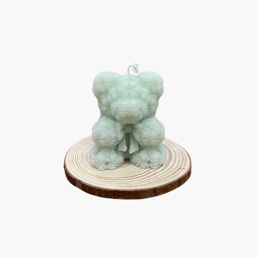 1 Pc. Green Teddy Bear Scented Candle (Small Size)-Handmade X-mas Candle Gifts for Christmas Decor Party Bedroom Room Table Holiday New Year Decorations-Candle for Women,Friends,Besties,Aunt