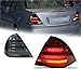HKLMEWZ Car Led Tail Lights Compatible With Mercedes-Benz C Class W203 2000-2006 style full LED Dynamic Turn Signal Light Tail Lamp Assembly(Smoke)