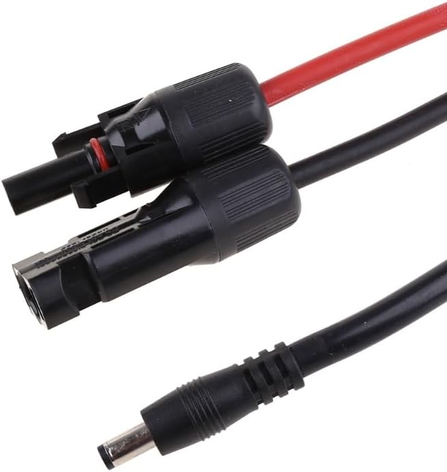 Miniatura 2 de NONROT DC5521 Conector de panel solar inversor solar Fuente de alimentación solar a DC 0.217x0.083 in Cable adaptador de enchufe 1.6 ft 14AWG