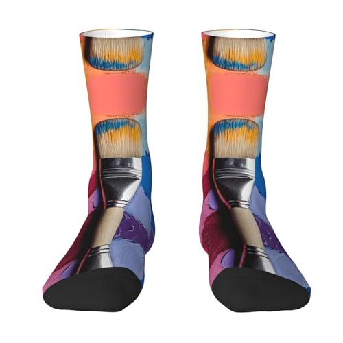 WBQLSL Paint tray Printing Breathable Sports Socks