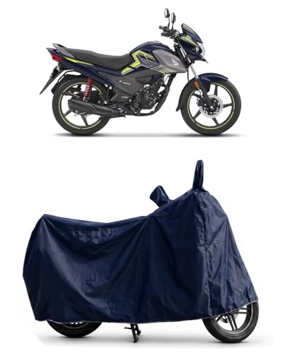 Image of Shield Heavy Duty Bike Cover for Honda Livo 110 | All-Season, Tear-Proof Fabric | with Side Mirror Pocket & Buckle Belt | Honda Livo 110 Bike Cover (Blue)