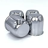 4-Pack Chrome 2.95 Push-Through Center Caps for Auto, Truck & Trailer Wheels - Durable Rims Hub Cover