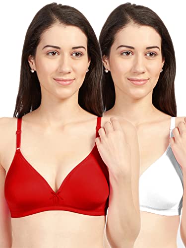 Image of SONARI Omania Womens Non-Padded Cotton Polyester Bras - Solid, Non-Wired, Medium Coverage, Hand Washable (Pack of 2)