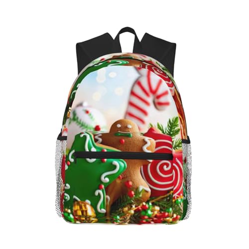 Mochila de viaje para universidad EdWal con compartimento de laptop y diseño de jengibre negro