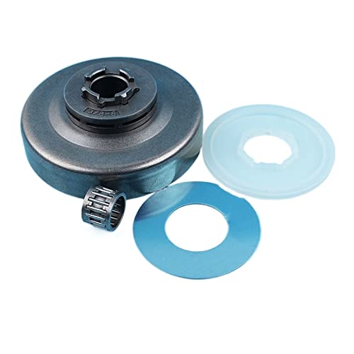 Roulement de tambour d'embrayage Kit de couvercle de la machine à laver à tambraille de tambraille 3/8 '-8T Compatible avec Husqva-ARN 61 66 162 266 268 272 Roulement de cage à aiguilles à la tronçonn