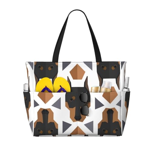 Sac de plage Doberman grand cabas femme spacieux contre le désordre