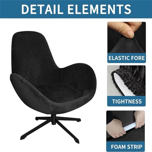 Funda para sillón giratorio curvada negra protector de silla Vani 4