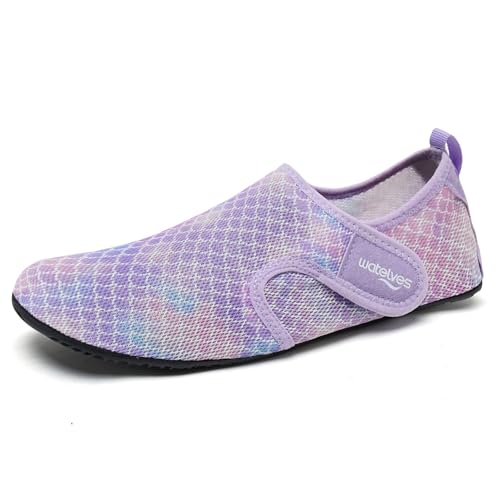Image of WateLves Water Shoes for Women Men Swim Beach Aqua Socks Quick Dry Barefoot House Slippers Travel Shoes with Adjustable Magic Tape for Pool Diving Boating Yoga Surf