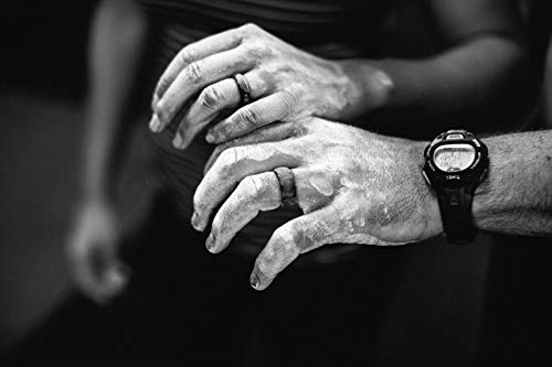 Qalo Men's Rubber Silicone Ring, Classic Thin Line Rubber Wedding Band, Breathable, Durable Rubber Wedding Ring For Men, 8.5Mm Wide 2.5Mm Thick, Blue, Size 9 #TOP3