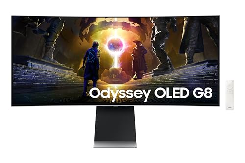 Samsung 34-Inch Curved OLED Odyssey G8 Gaming Monitor Ultra WQHD G Sync 175 Hz Refresh Rate...
