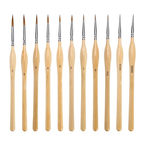 Geieold Conjunto de 11 pincéis de nylon para artesanato, óleo, acrílico, aguarela e guache