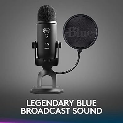 Blue Yeti Game Streaming Kit with Yeti USB Gaming, Podcast Mic, Pop Filter, PC/Mac/PS5 + G733 Lightspeed Wireless Gaming Headset with Suspension Headband, Lightsync RGB, and PRO-G audio - Blackout