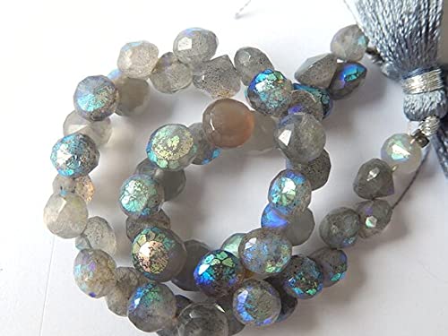 Pierre de lune grise facettée briolette AB 5.5-6mm pour création bijoux DIY