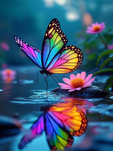 Kit de peinture diamant 5D papillon pour une décoration zen