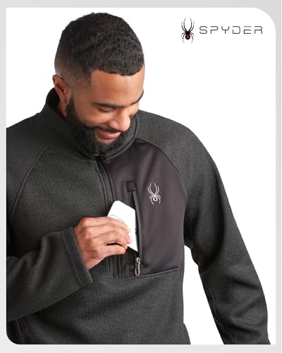 Spyder Mens Quarter Zip Pullover Sweatshirt - Classic Fleece 1/4 Zip Pullover Mens Golf Shirts for Workout Hiking Running3