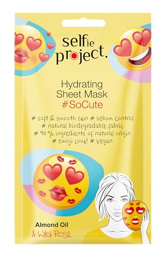 Selfie Project Emoji Mask, Hydrating sheet mask #SoCute, 15 ml