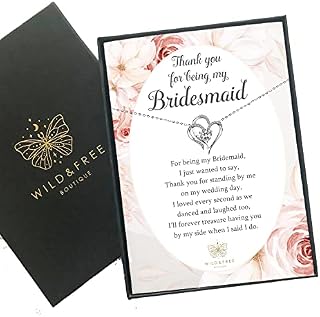 Bridesmaid Gift necklace a special meaningful sentimental keepsake jewellery gift or present thank you bridesmaid on wedding day beautifully boxed with heartfelt verse and words she will love