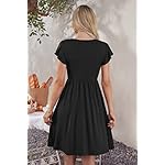 WNEEDU Women Summer Dresses Sleeveless Casual Loose Swing Button Down Midi Dress with Pockets - Image 3