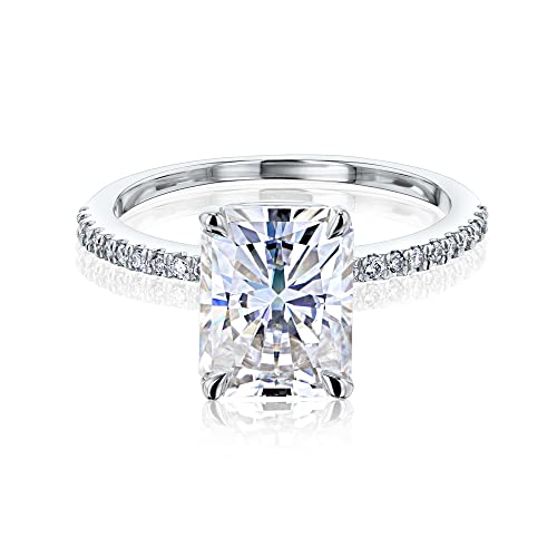 Kobelli Radiant Moissanite (GH/VS) Lab Diamond Petite Engagement Ring 14K Gold