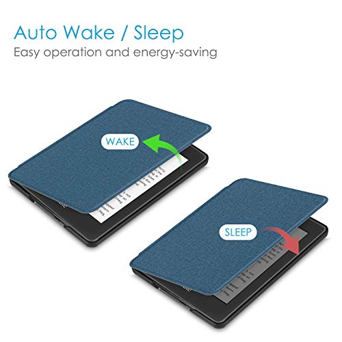 Image of Fintie Slimshell Case for 6 inch Kindle Paperwhite (10th Generation, 2018 Release) - Premium Lightweight PU Leather Cover with Auto Sleep /Wake for Amazon Kindle Paperwhite E-Reader, Twilight Blue