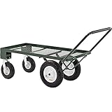 Sandusky FW4824 Heavy Duty Steel 4 Wheel Flat Wagon with Pull Handle, 750 lbs Capacity, 48