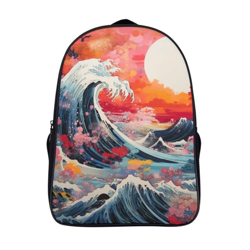 Sac à dos école primaire 40x28x16cm Ocean Wave avec sac repas assorti