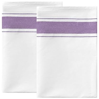 uxcell Geschirrtuch, 50 cm x 70 cm, saugfähige Baumwollleinen-Küchentücher, für Hotels, Restaurants und Zuhause, Geschirrhandtuch-Set Lila Pack of 2