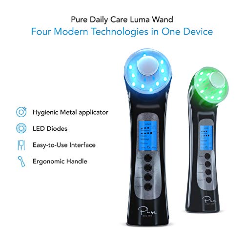 Pure Daily Care Luma - 4 in 1 Skin Therapy Wand - Ion Therapy LED Light Machine - Wave Stimulation- Massage - Anti Aging - Lift & Firm Tighten Skin Wrinkles - Thumbnail 2