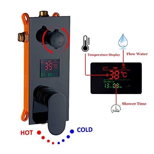 Ensemble de douche big rainfall 10 pouces noir mat à écran digital