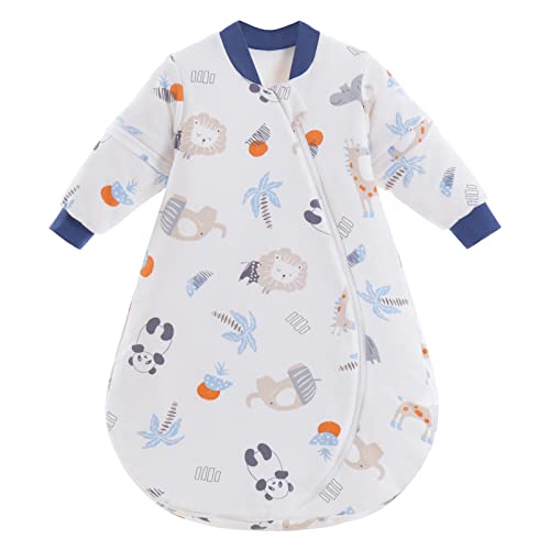 MIKAFEN Saco de dormir para bebé, manga larga, 3,5 tog, 100% algodón orgánico (32-36 pulgadas/18-30 meses)