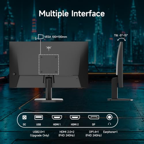 Image of KTC 24.5 Inch 240Hz Gaming Monitor, FHD Fast IPS Computer Monitor H25T7-A