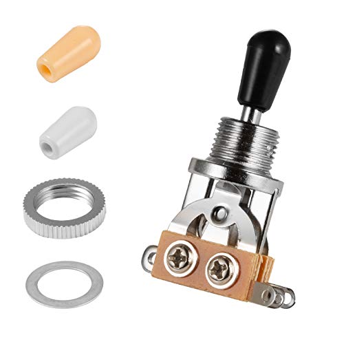 Randon 3 Way Short Straight Guitar Toggle Switch Pickup Selector with Tip Knob Caps Compatible with...