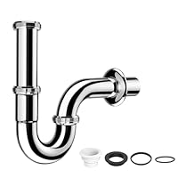 Siphon Waschbecken G 1 1/4\ Edelstahl, Universal Röhrensiphon Ablaufgarnitur für Waschbecken & Waschtisch, Abflussrohr mit Geruchsverschluss, inkl. Gummimanschette, Einfache Montage