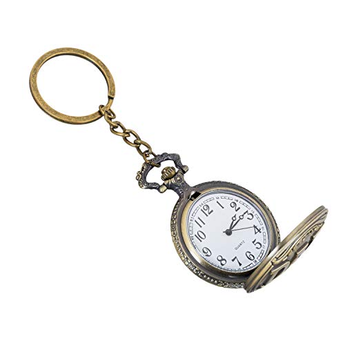 Image of Pocket Watch Metal Keychain Retro Vintage for Gifting With Key Ring Anti-Rust