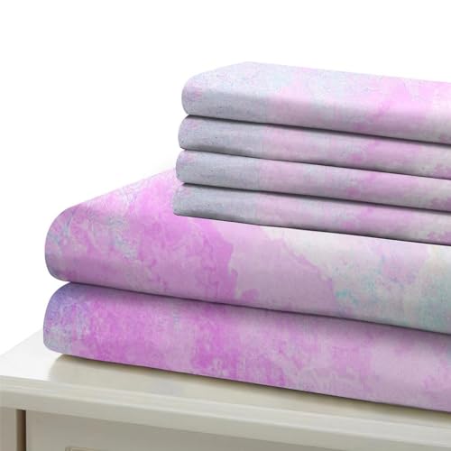 Housse de couette rose 3D microfibre 200x200cm pour grand lit confortable