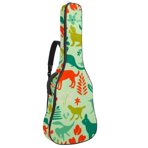 Housse guitare acoustique 40/41/42 pouces avec motif silhouette animal