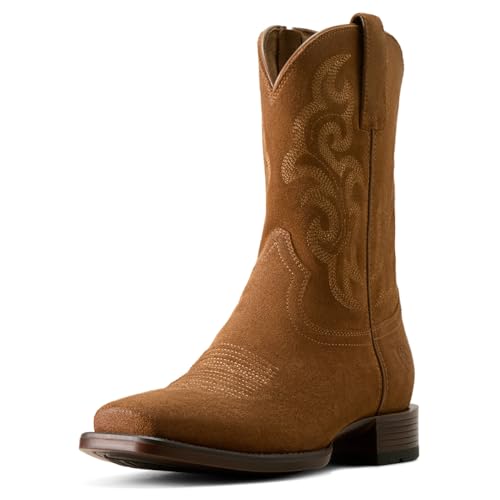 Ariat Men's Bodie Western Boot, Chestnut Suede, 12 Wide