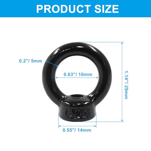 Image of Hordion 6PCS M6 Eye Nuts, Stainless Steel Lifting Eye Nut Fastener | Ring Shape EyeNut
