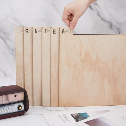 SUPERFINDINGS 1 set 6pcs Wooden A-Z Record Divider Record Sorting Label Board, CD - Image 3