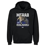 500 LEVEL Merab Dvalishvili UFC Men's Hoodie Sweatshirt - Merab Dvalishvili Head Kick WHT (Black, Large)