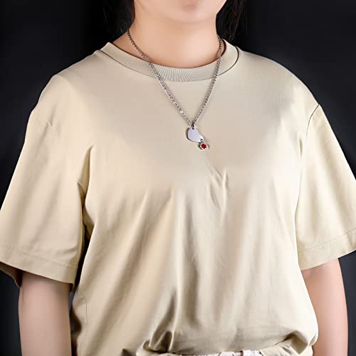 Medical Alert ID Necklace for Women Stainless Steel Medical Pendant Necklace for Men Emergency Identification Pendant Necklaces,22 Inches Chain3