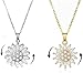 to My Daughter Sunflower Fidget Necklace - You are My Sunshine Rotating Necklace, Spinning Sunflower Necklace Pendant, Daisy Flower Anxiety Necklace Jewelry for Women Girls (2PCS)