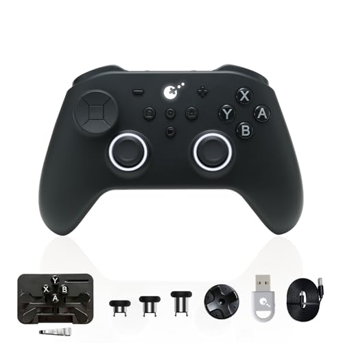 GuliKit TT Max コントローラー TMRテンション調節可能スティック ワイヤレス/有線 【競技レベルの速さ】 PC/Switch/Switch 2/Android/ios対応 マクロループ Turbo連射 Switch1& 2スリープ解除 背面ボタン付き 6軸ジャイロ HD振動/スーパー触覚/ローター振動 マイクロトリガー RGBライト 超低遅延 ドリフト防止 無線ゲームパッド スイッチゲームコントローラー Bluetooth 950mAh大容量バッテリー 日本語説明書付き ブラック